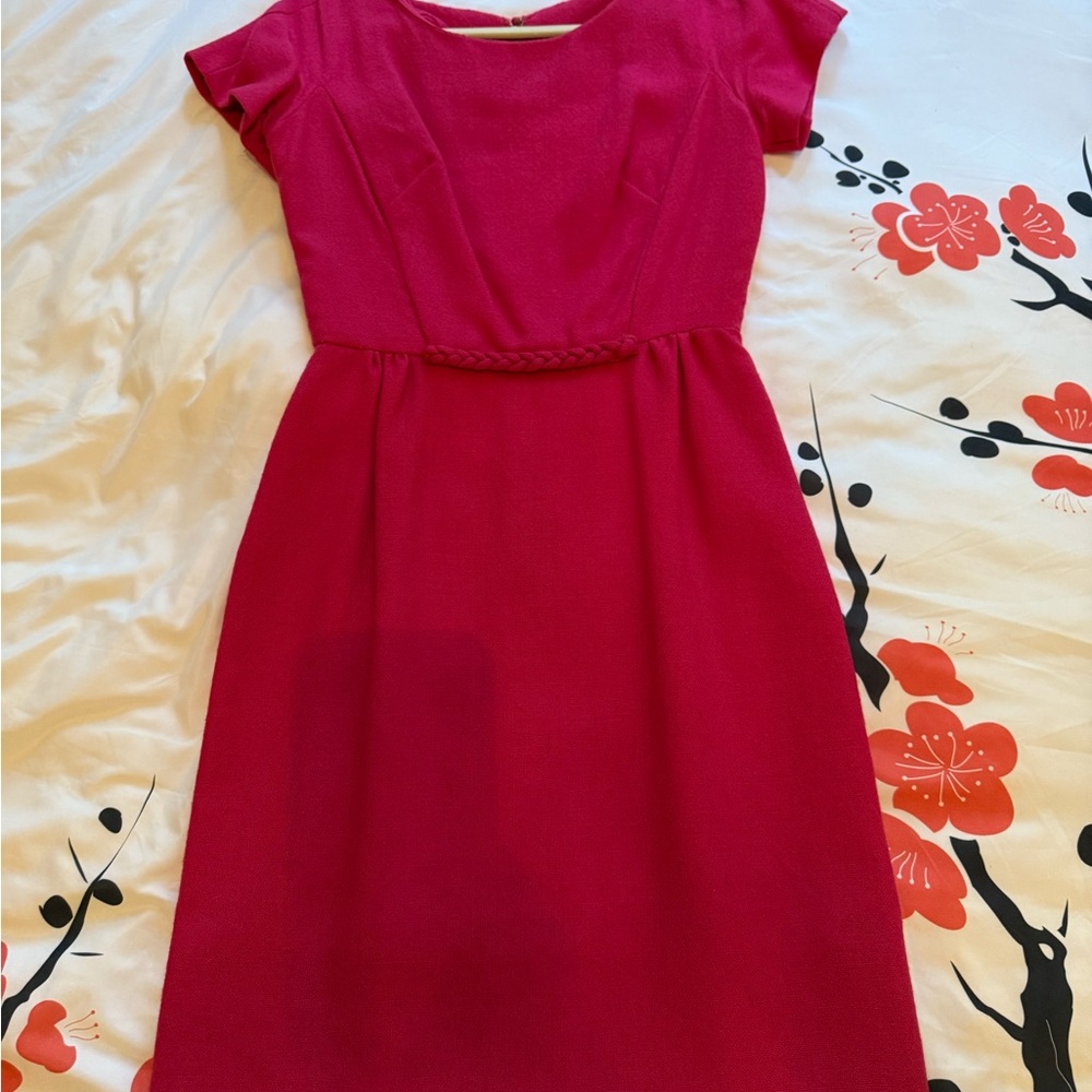Elegant 1940s Retro Fuchsia Dress